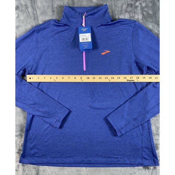 Brooks Womens Blue Dash 1/2 Zip 2.0 Pullover Running Shirt Long Sleeve Size XL - Picture 9 of 10